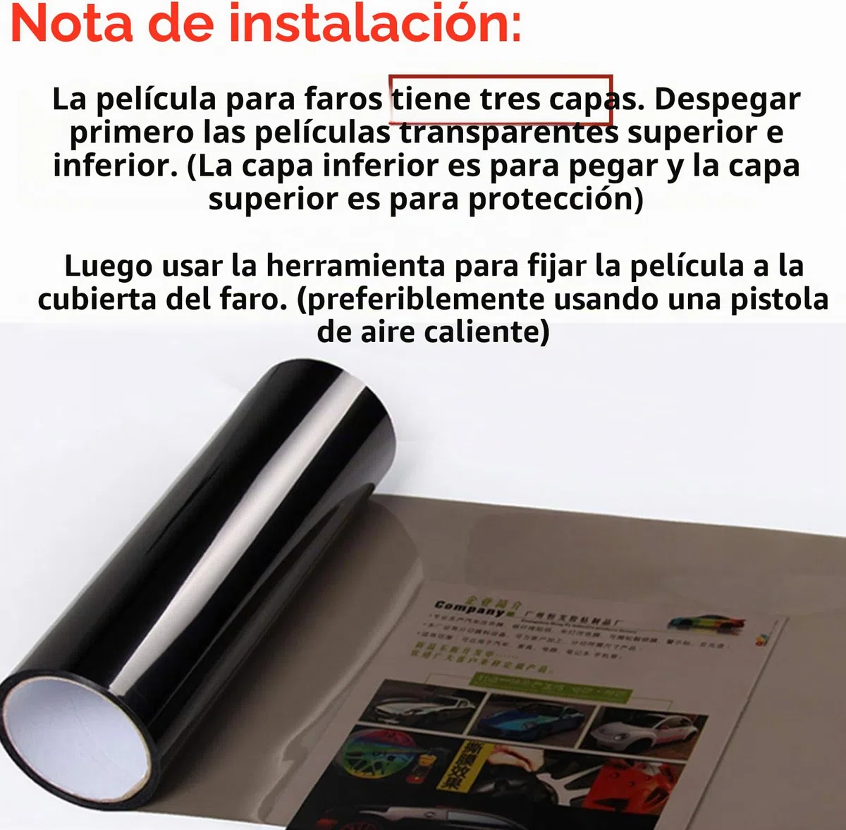 Láminas para Faro,30 * 300cm,PVC Protector Film Autoadhesivo Vinilo Pegatina para Faros de Coche,Película de Luz para Automóvil,2 raspadores,1 Cuchillo de trinchar-Negro