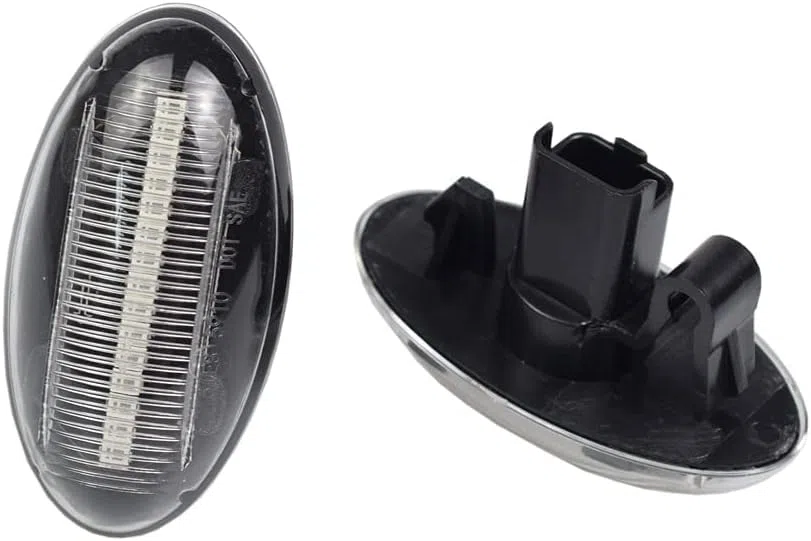 2 Piezas LED Intermitentes Laterales Dinamicos Amarillo Coche Luz Compatible con Peugeot Expert Partner 107 1007 108 206 301 307 407 607 C-itroen C1 C2 C3 C5 C6 Xsara Picasso Berlingo (Transparent)