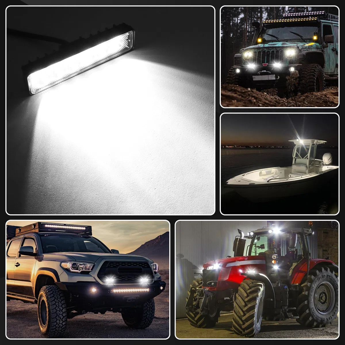 Willpower 4pcs Focos Tractor Super Inteligente 15cm 18W - Faros Trabajo 12V 24V Fila Única IP67 Impermeable Haz Puntual Luz de Niebla 6000K Barra LED Coche 4x4 Vehículo Camión Off-Road Barco