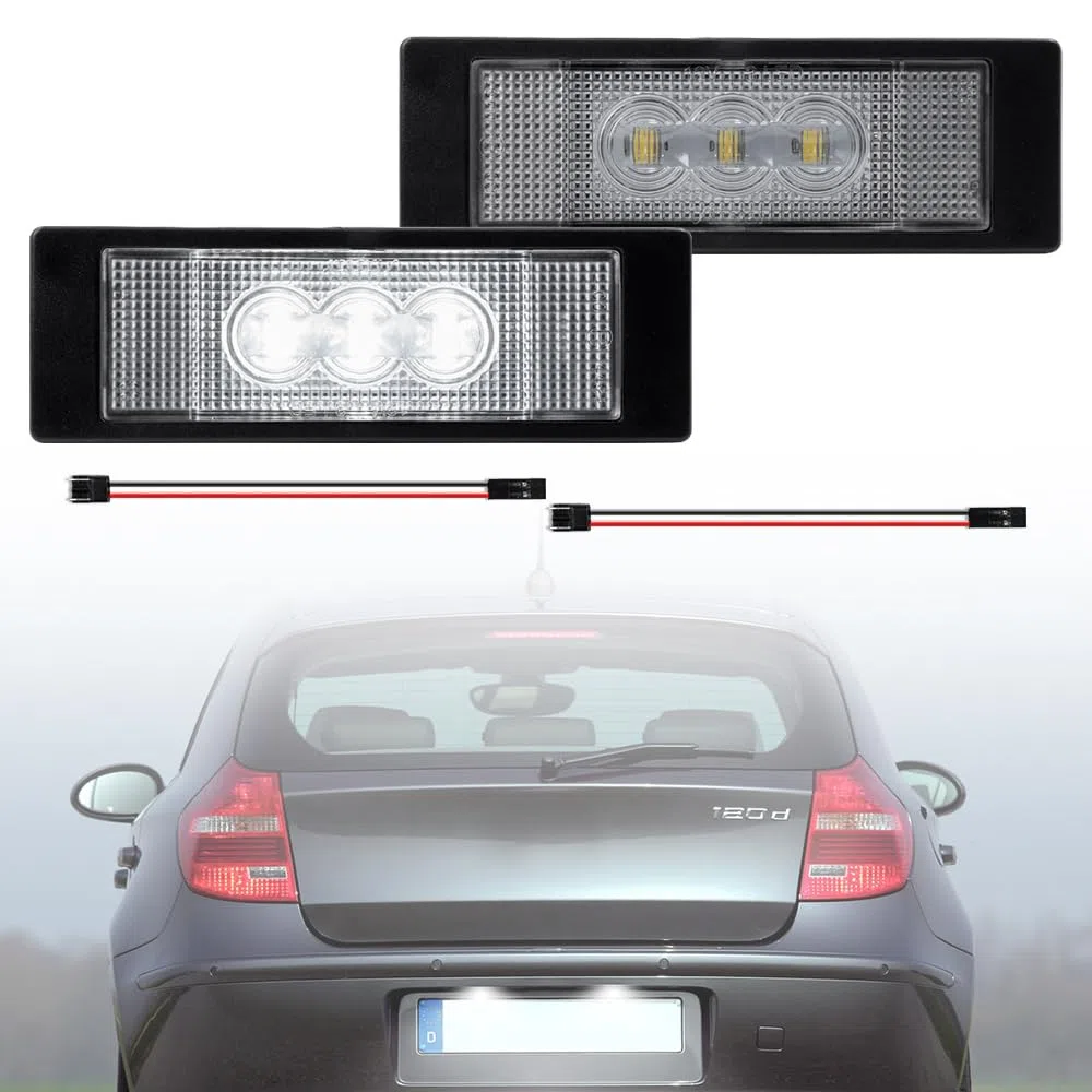 Luz de matrícula LED blanca compatible con BMW E81 E87 F20 F21 E63 E64 F06 F12 F13 Serie 1 6 Z4 E86 E85 E89 X2 Gran Coupé