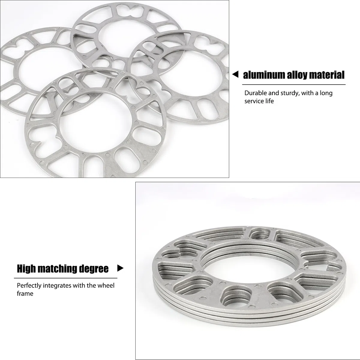 4 PCS Unidades Separadores de Ruedas, Espaciadores de Aleación Aluminio, Arandelas Espaciadoras, Grosor 3mm, Universales para Vehículos de 4 y 5 Agujeros para Ampliar Mejorar Estabilidad Coche (3mm)