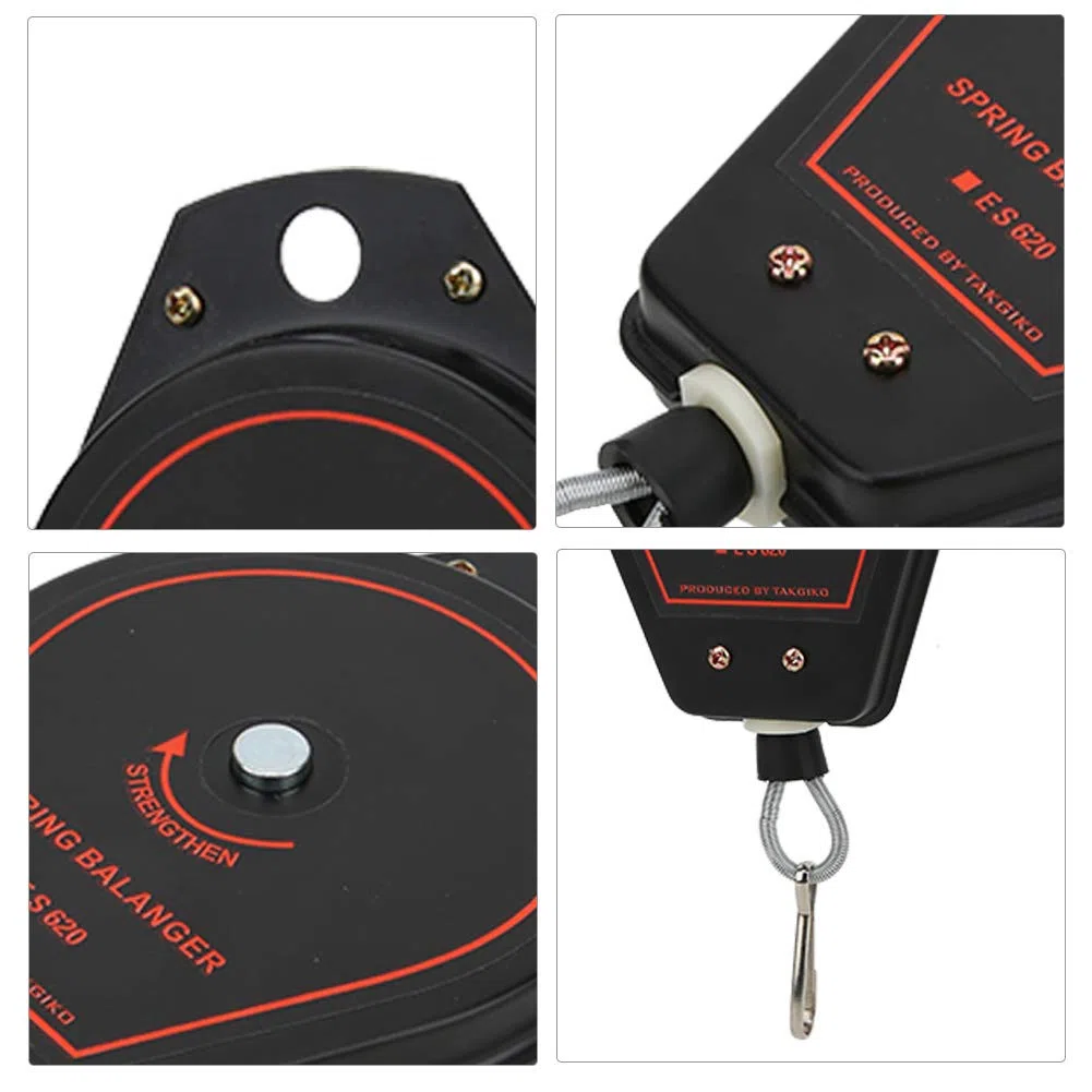Nuevo tipo Spring Balancer Retráctil Portaherramientas Capacidad de suspensión 0,6 2.0kg ES620 for línea de ensamblaje (Negro)