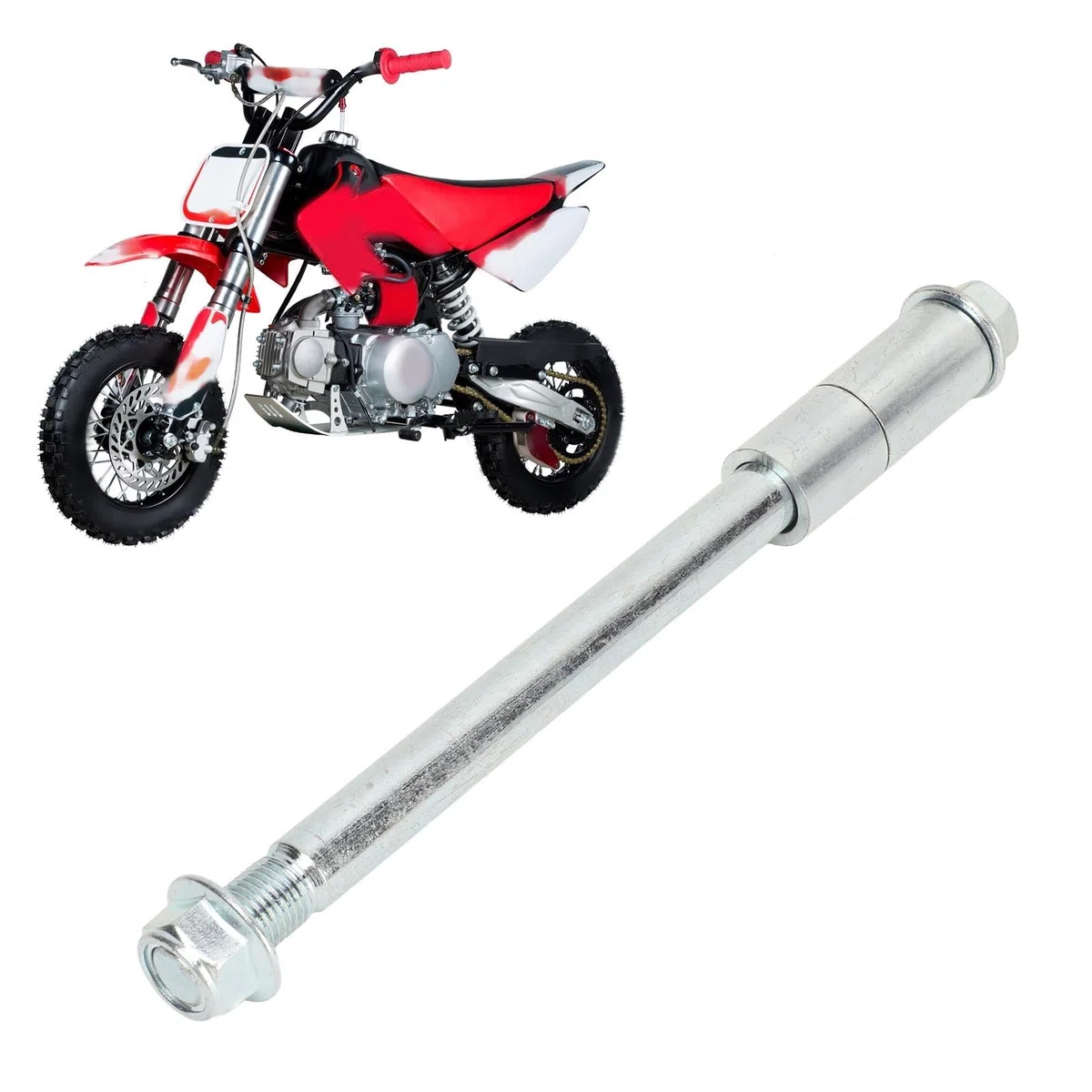 Aramox Eje Delantero Trasero de 15 mm, 220 mm, con 2 Anillas, Carcasa Pulida, Adecuado para Pit Pro Trail Dirt Bike 90 y fiable para tu Motocicleta Todoterreno