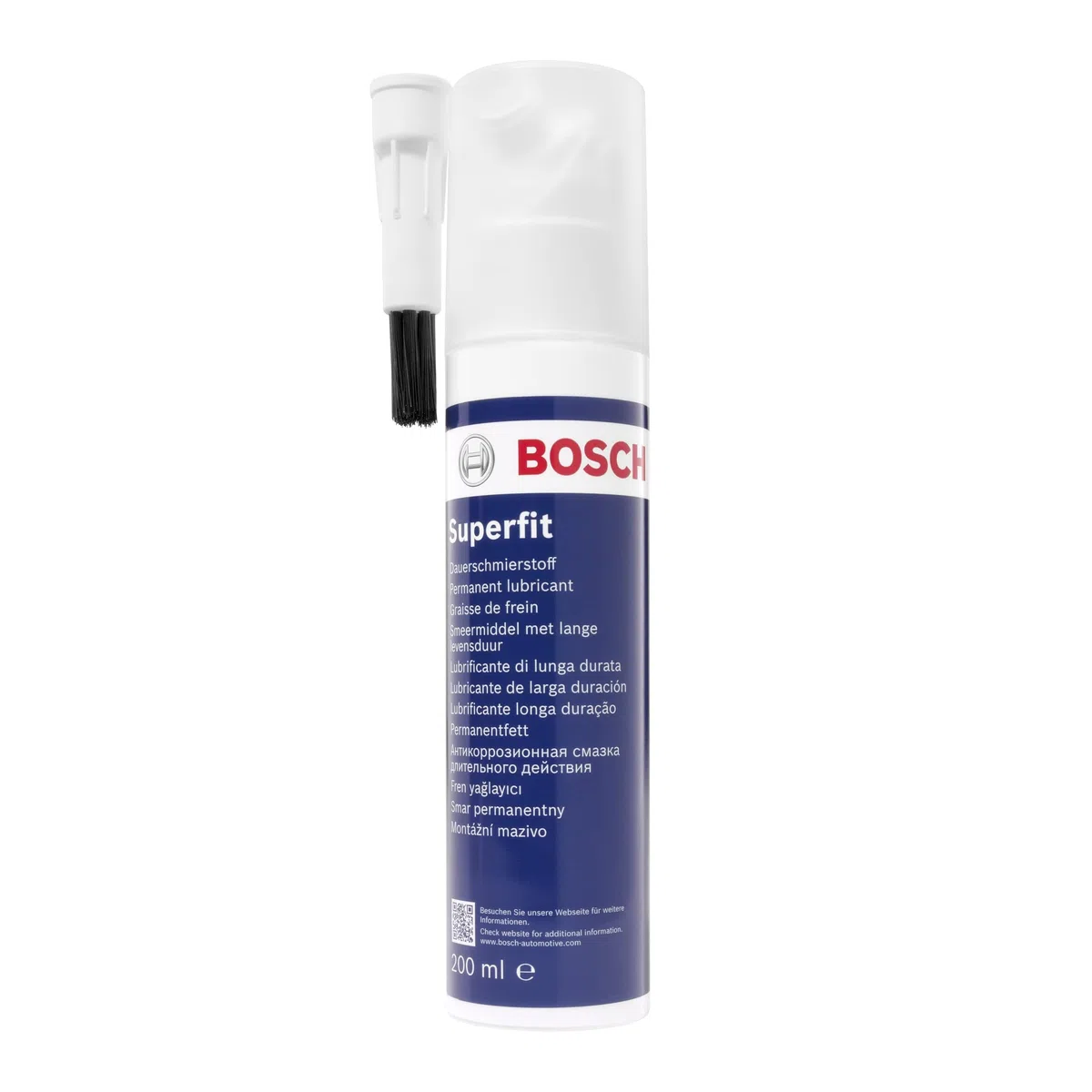 Bosch SF-200 - Lubricante de montaje Superfit - lubricante de alto rendimiento para frenos de disco y de tambor - dispensador de bomba de200 ml con cepillo