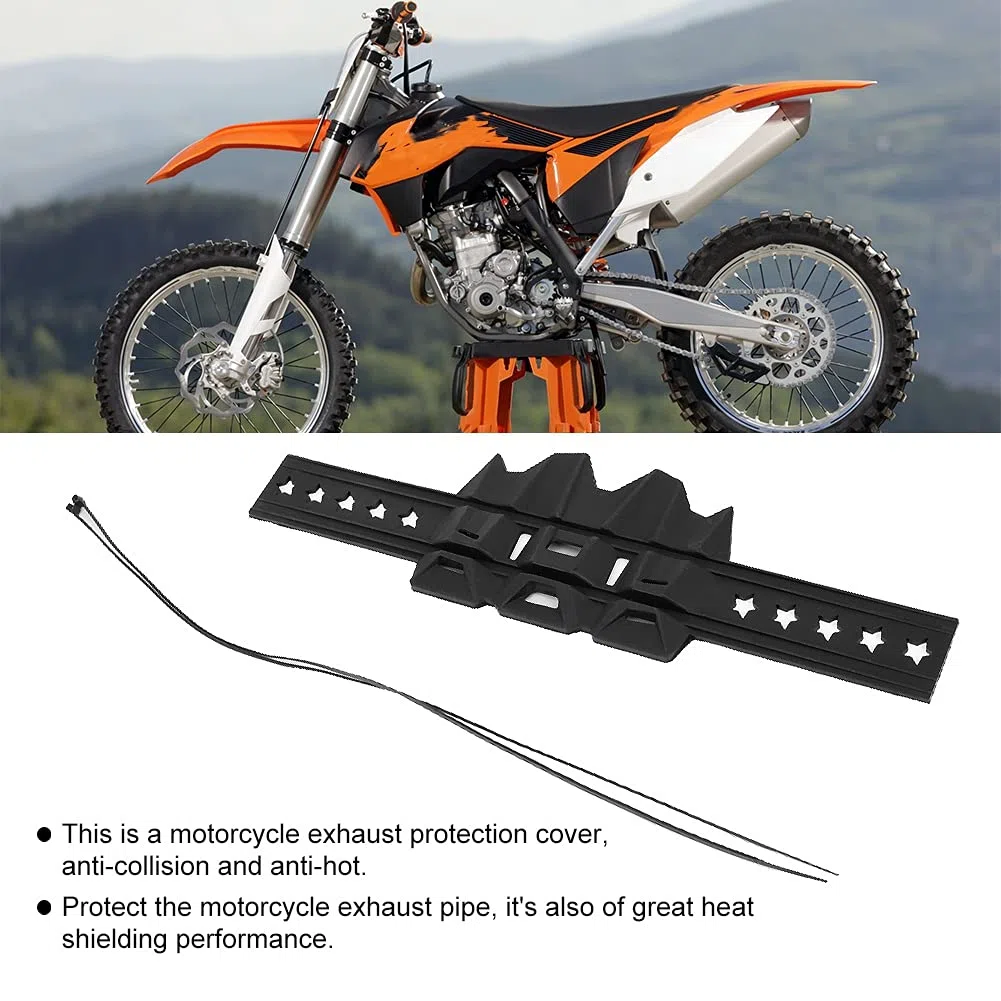 Protector Escape Moto, Protector Universal De Silicona para Tubo De Escape De Motocicleta (Negro)