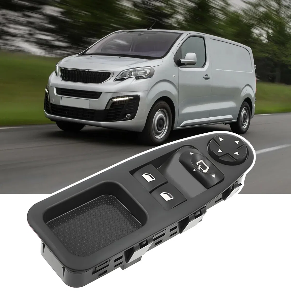 KAOLALI 6554.ZJ Botonera Elevaluna Botones de Elevalunas 13pins Mando Elevaluna Compatible para Citroen Jumpy Dispatch Peugeot Expert Master Fiat Scudo 2007-2016