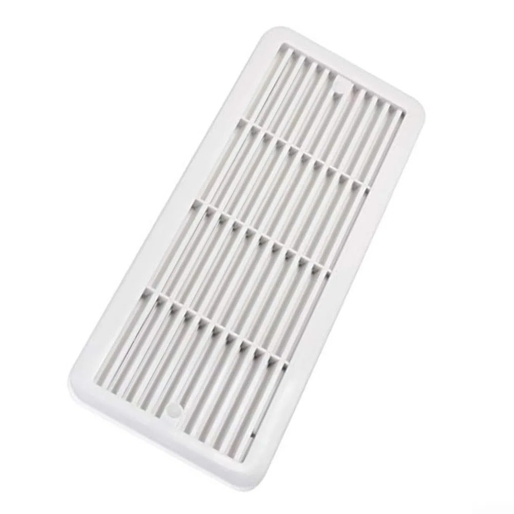 Rejilla de montaje de ventilación de refrigerador para Thetford 62445480 483 x 186 mm, material ABS blanco y negro para sistema de refrigeración de caravana, autocaravana RV (blanco)