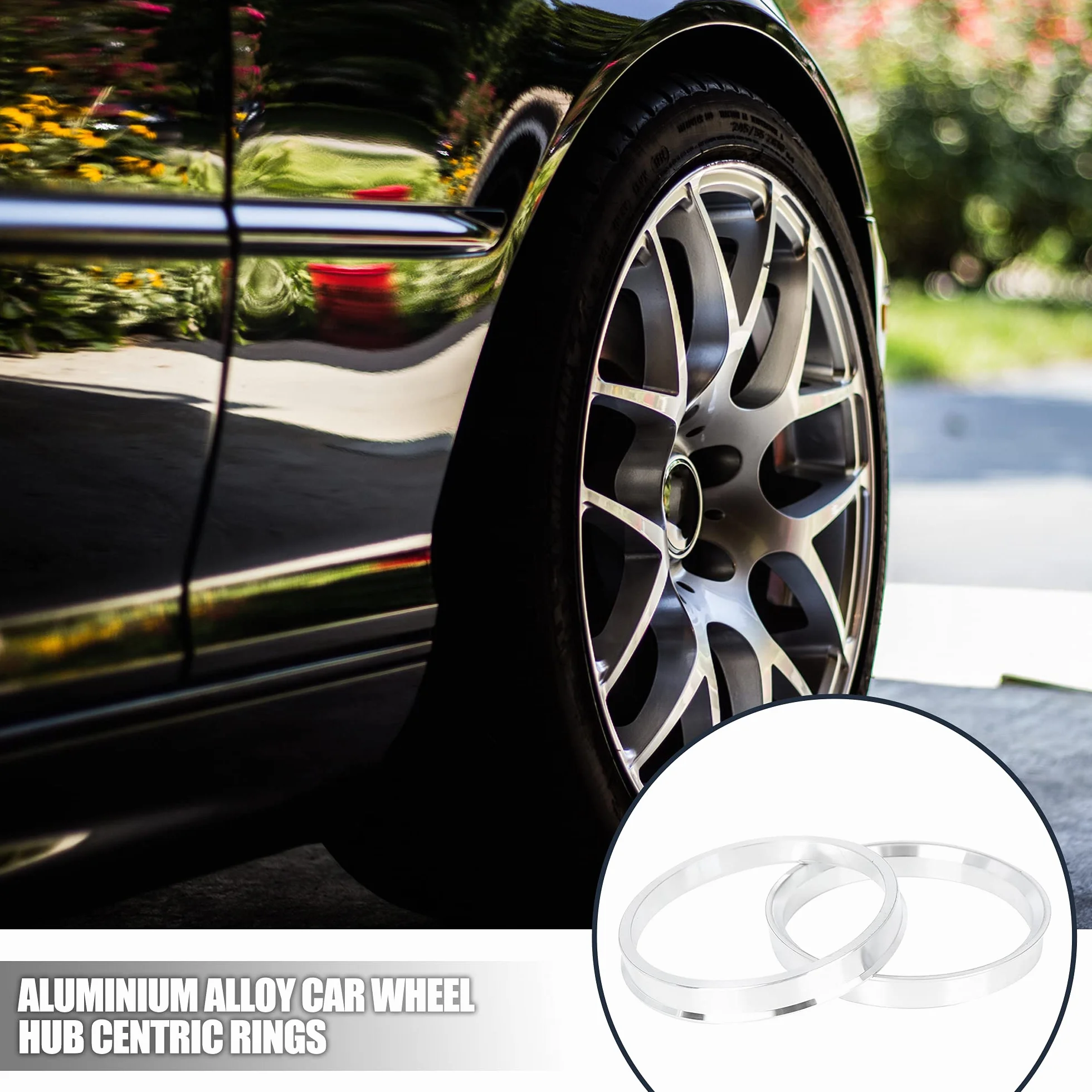 X AUTOHAUX 4Pcs 73.1 a 66.1 mm Aluminio Aleación Coche Cubo Centrado círculos Anillos de Centrales