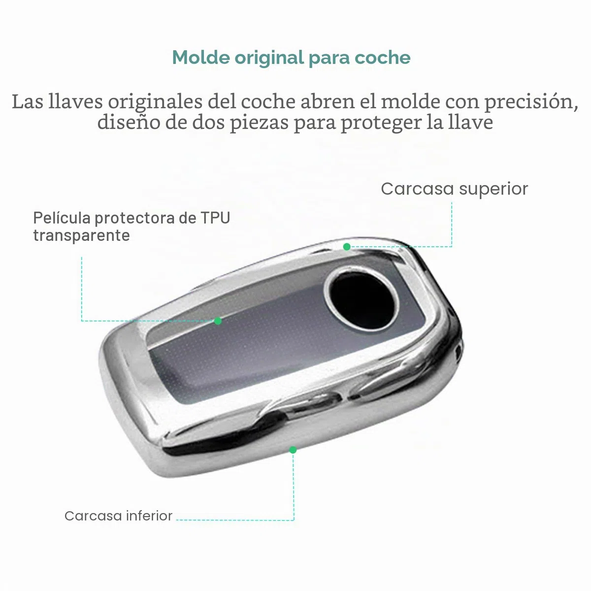GAFAT Compatible con Toyota C-HR ii 2025 2026/ Yaris Yaris Cross Aygo X 2021-2026 Funda para Llave, Carcasa Llave Protector, Gel de Sílice TPU, Yaris Cross Accesorios, CHR 2025 Accesorios (Plata)