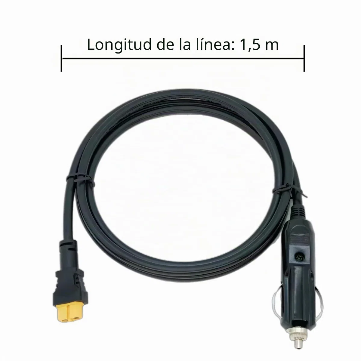 Cable para encendedor de cigarrillos (12 V/24 V, a XT60, hembra 1,5 m, 16 AWG, adaptador de coche para ECOFLOW DELTA 2/3/2 Max, Power Station, generador solar, batería portátil, XT60 de