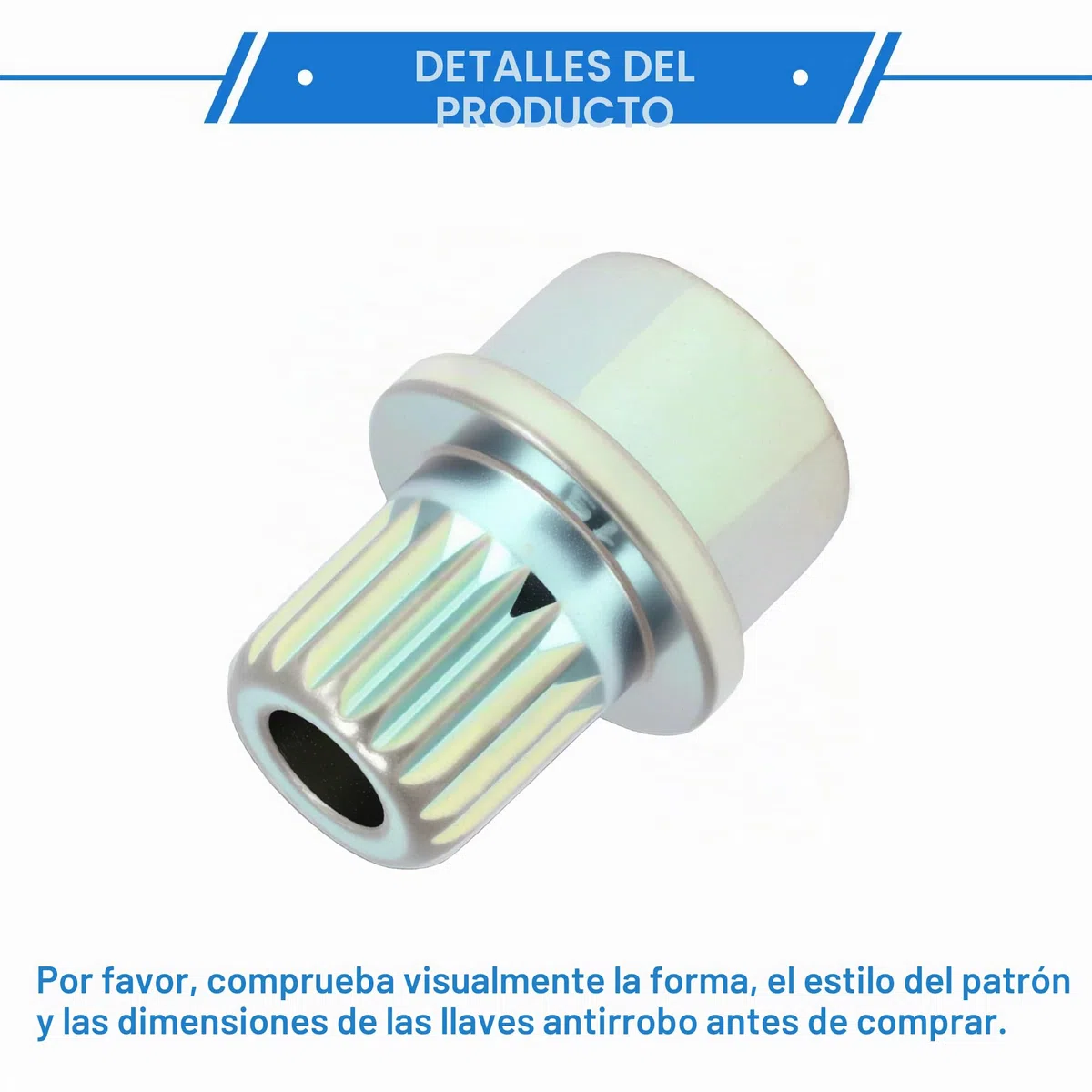 Tuercas Antirrobo Para BMW Plateadas Galvanizado 1 Juego | Estilo 35/19PT, Altura 30mm, Diámetro Ext. 15mm, Diámetro Int. 7.5mm, Torsión 120Nm, Aleación De Acero Galvanizado