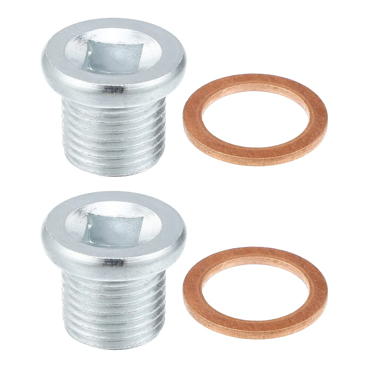 X AUTOHAUX 2 tornillos de tapón de drenaje de aceite de motor M16 x 1.5 con anillo de sellado para Volvo 260 480 para Peugeot 307 206 405 406 407 tono plateado