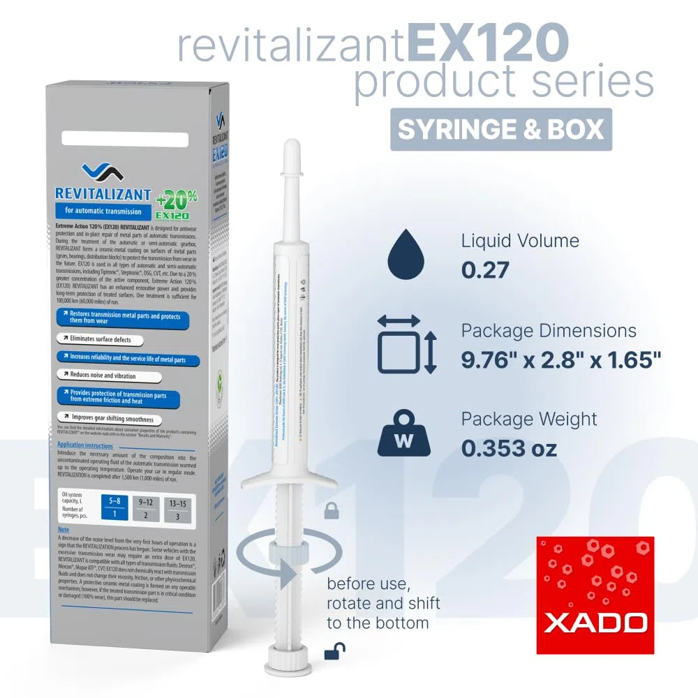 XADO EX120 - Tratamiento de transmisión automática para CVT y otros tipos de caja de cambios, aditivo y protector ATF, reduce la adherencia, el estremecimiento y el deslizamiento
