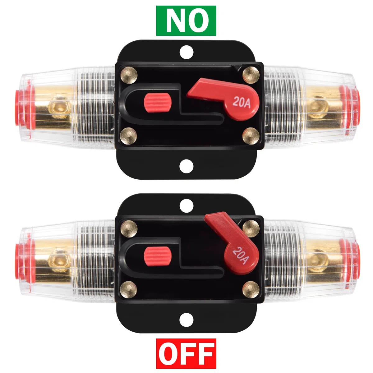 Disyuntor de Audio para Coche DC 12V - 24V 20A Interruptor de Portafusibles Automático para Coche Barco Motocicleta