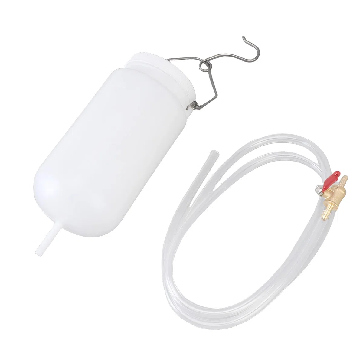 VBESTLIFE Tanque de Auxiliar, Tanque de Gasolina de 1 Litro con Manguera de y Válvula de Cierre para Motocicleta, Compatible con Bomba de Externa y Carburador para Viajes en Bicicleta de Larga