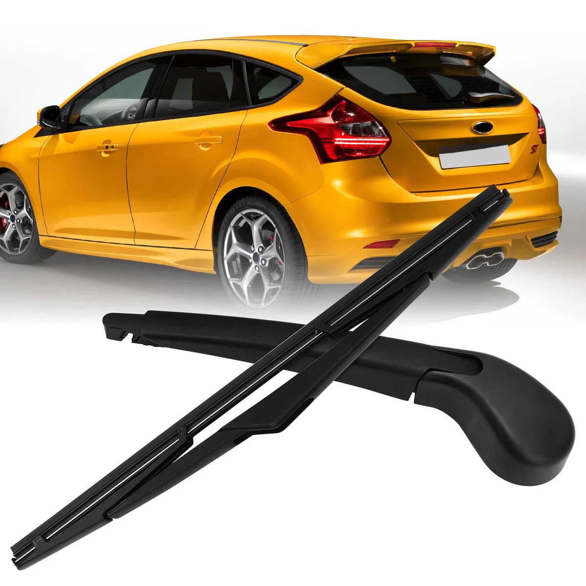 Limpiaparabrisas Trasero, Juego de Escobillas Limpiaparabrisas, Brazo Limpiaparabrisas Trasero Compatible con Ford Focus MK3 2011-2018/ Focus 2006-2010 (Fits Ford Focus MK3 Hatchback)