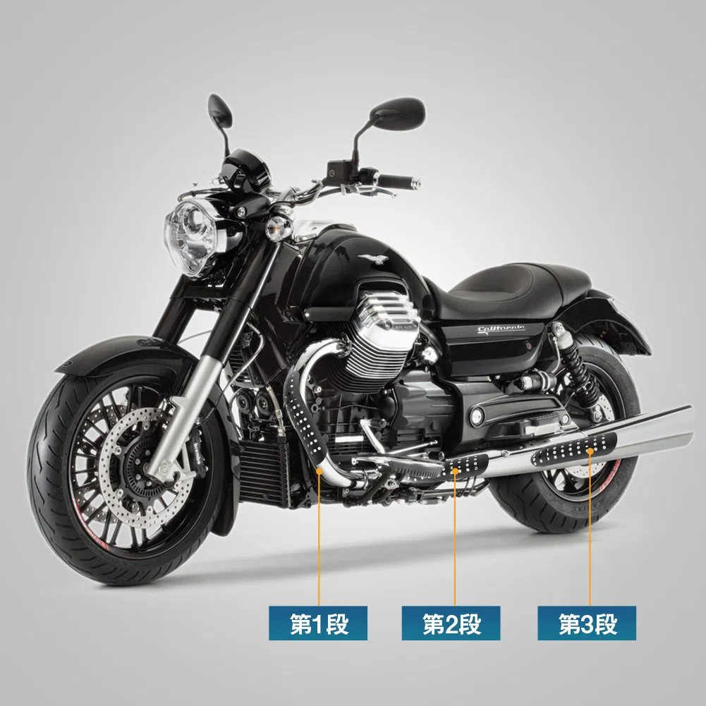 Cubierta de protección contra el calor del tubo del silenciador de escape de la motocicleta, Cubierta de aislamiento de calor del tubo de escape universal del orificio de la motocicleta (Negro)