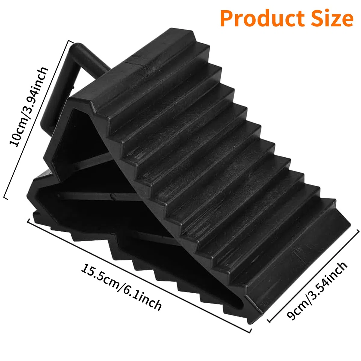 2pcs Calzos Ruedas plástico con Mango, Calzos para Remolque Hasta 1,6t, Cuñas de Freno,Soporte Zapatas Freno para Coches,Camiones,Remolques,Caravanas,Autocaravanas,Almohadillas Soporte para Neumáticos