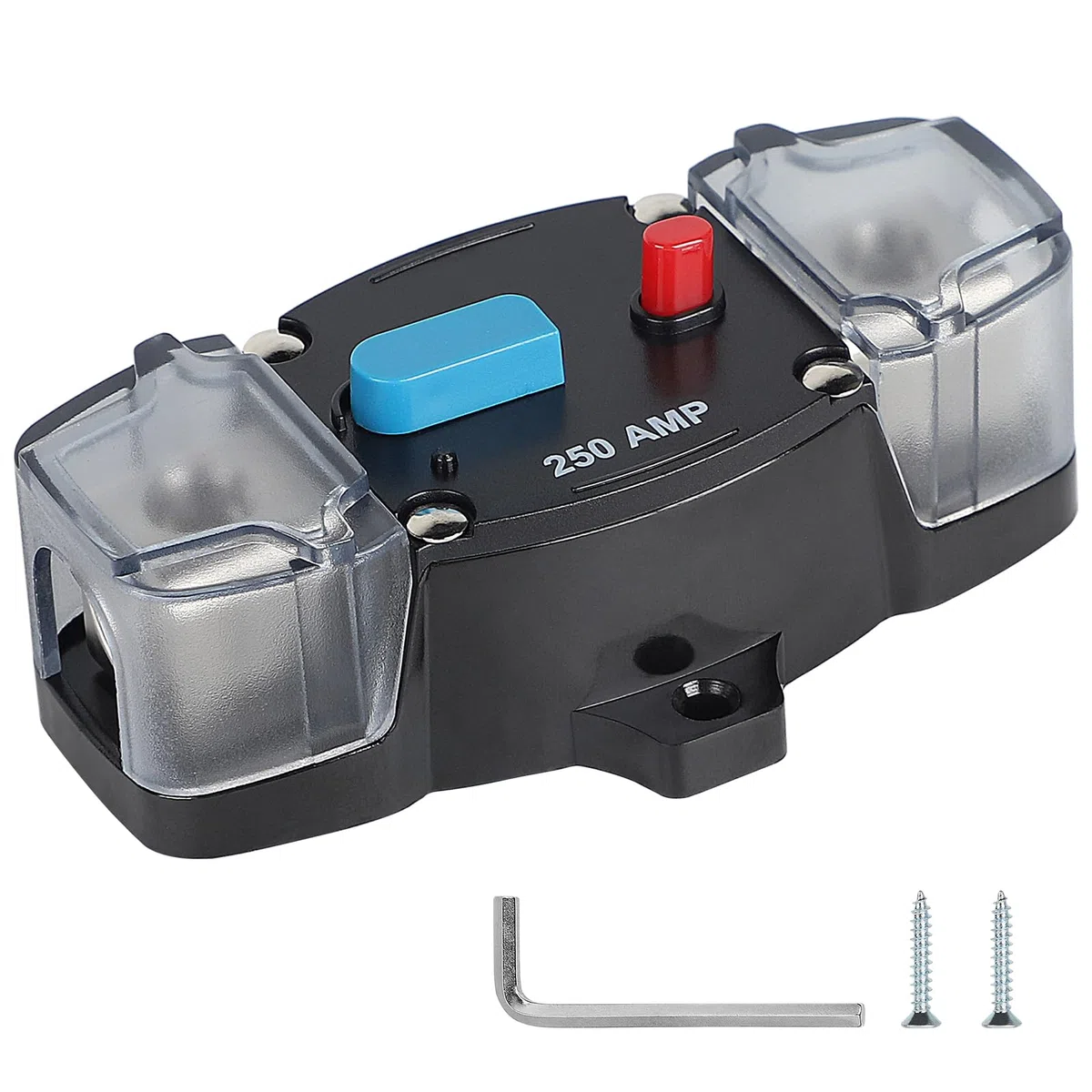 EFUTURETIME Interruptor Disyuntor 250A 12-24V DC Portafusibles con Reinicio Manual para Automóvil, Sistema de Audio/Vídeo para Barco