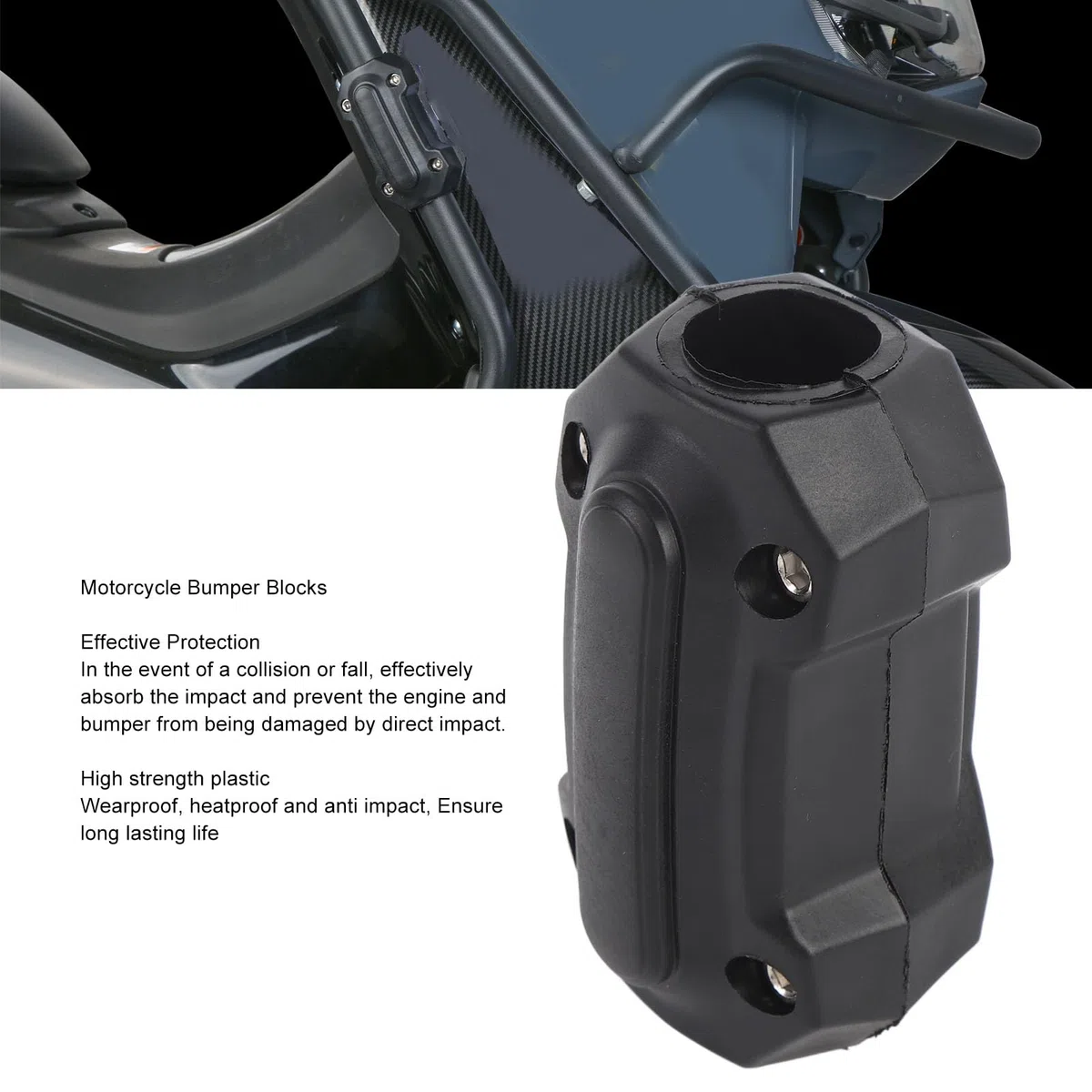 Bloques de Parachoques de Motocicletas universales: Protección contra la Protección del Motor del Motor Anti-colisión para Protectores de Motor de 22 Mm, 25 Mm y 28 Mm |