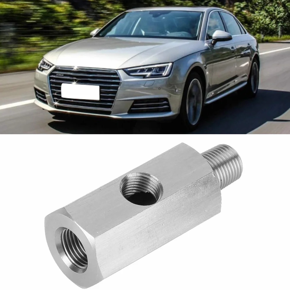 Aramox Adaptador del Sensor de Presión de Aceite, Medidor de Presión de Aceite de Acero Inoxidable M10 Tee a NPT Adaptador Turbo Supply