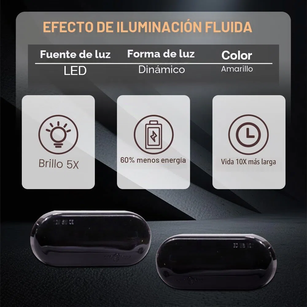 Dinámicos LED intermitentes laterales para Bora Golf 3 4 Passat 3BG Polo SB6 Sharan Vento (negro)