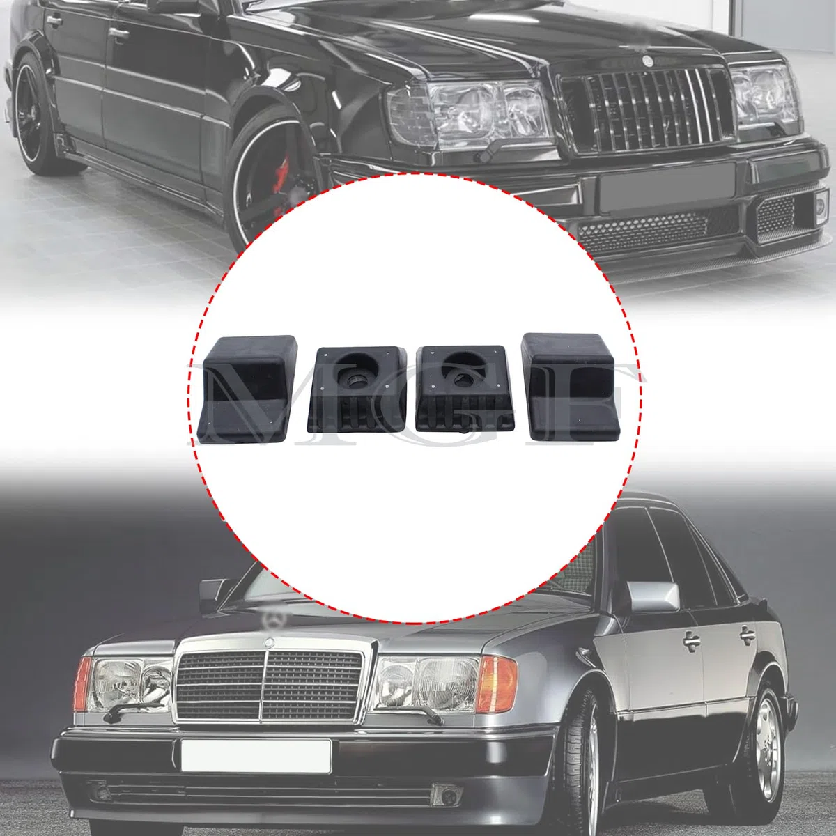 4 topes de tope para portón trasero con tornillos de repuesto compatibles con Mercedes W124 A124 C124 S124 S124 Tope para maletero de coche, cronómetro de goma A1247580144 1247580144