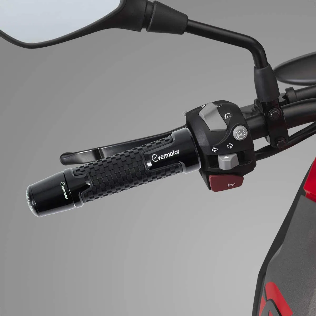 Evermotor Puños de manillar de motocicleta universales - 22 mm (7/8 ") 24 mm (1") Puños de motocicleta antideslizantes para ciclomotores Scooter Quad ATV Puños de goma hechos de aluminio CNC gris azul marino