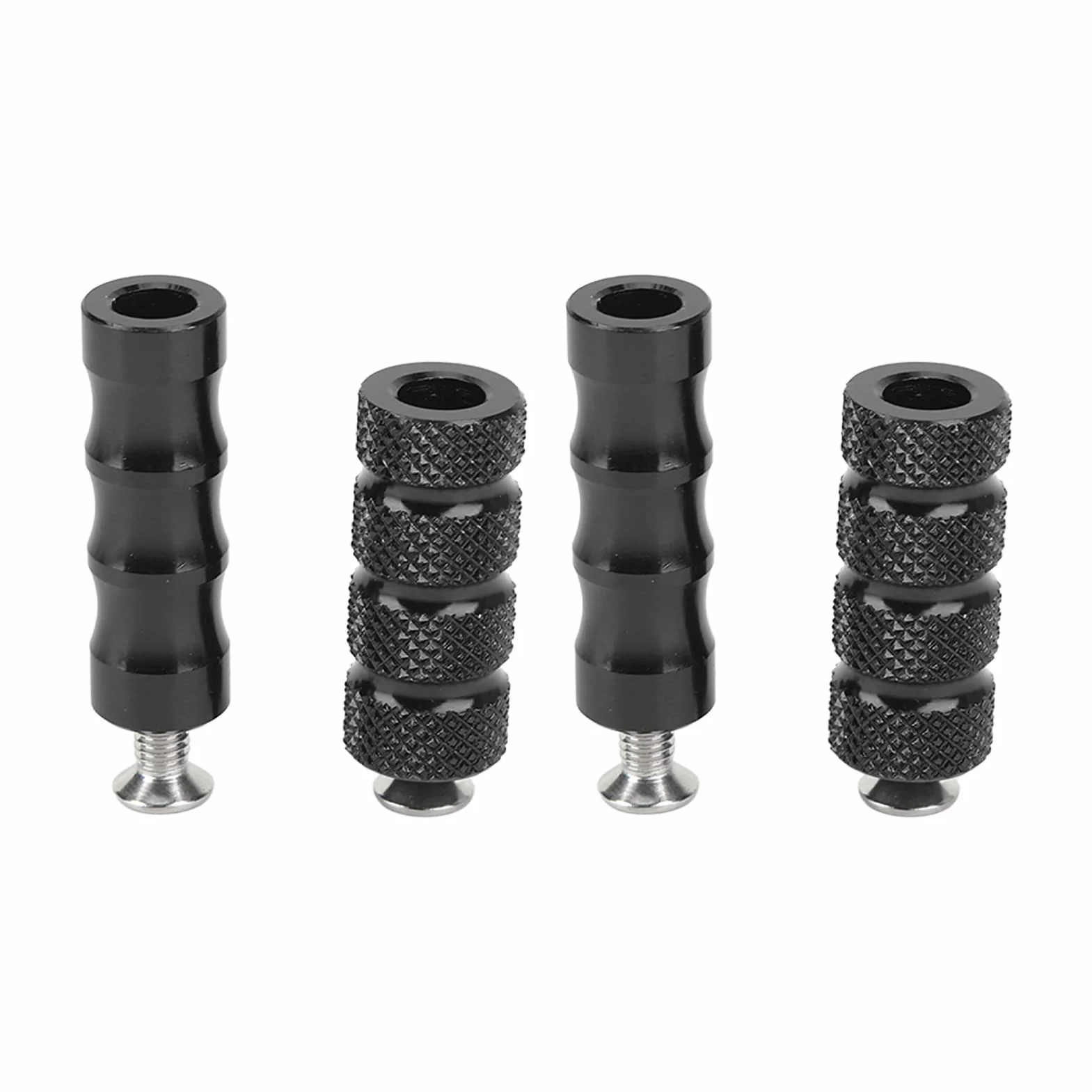 Palanca De Cambio Moleteada Para Motocicleta CNC, 2 Pares, Antideslizante, Palanca De Cambio De Marchas, Clavijas De Freno, Pedal, Reposapiés Delantero Con Orificio De 6mm Para Pernos (Black)