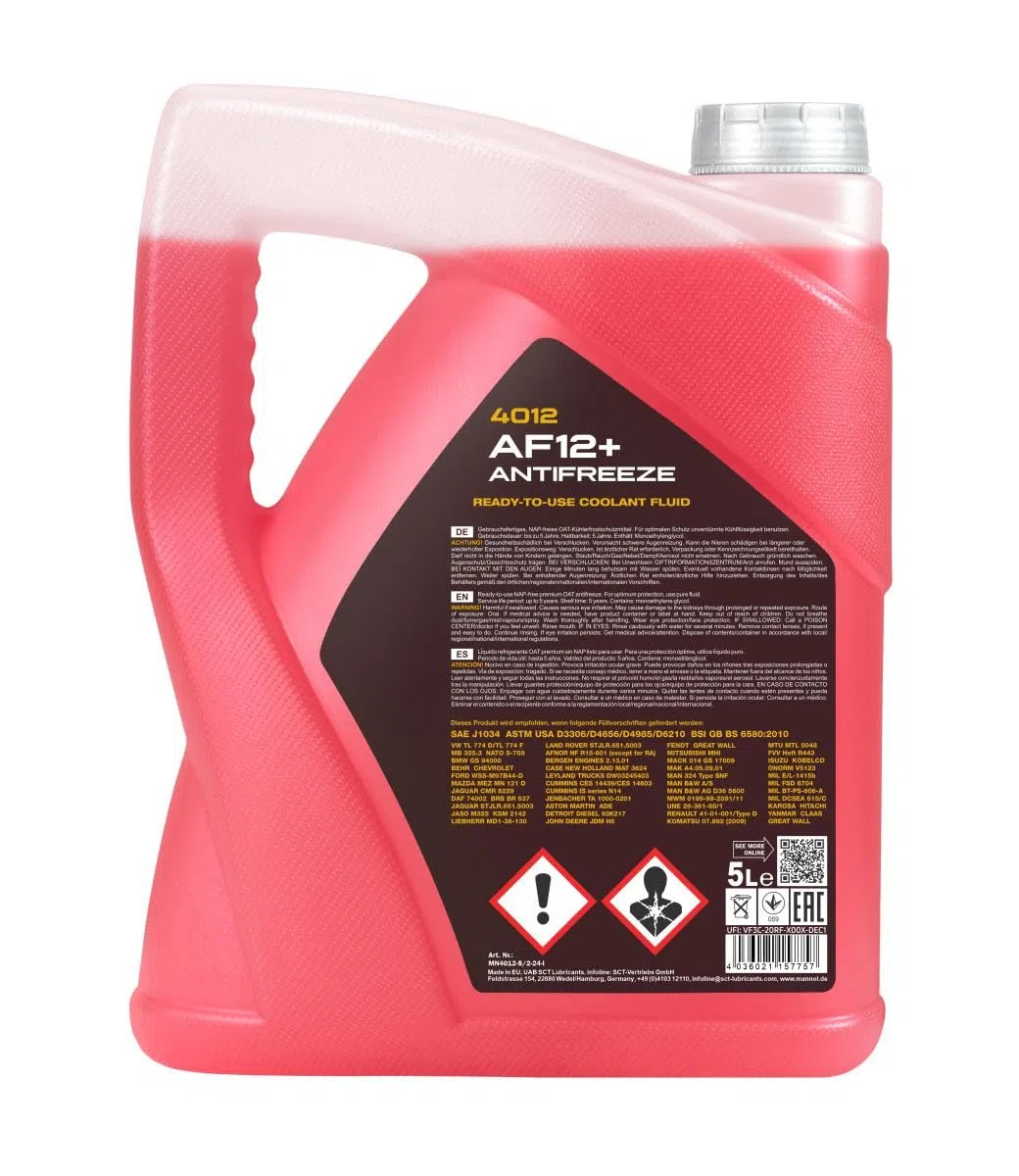 MANNOL MN4012-5 Anticongelante 5L Rojo