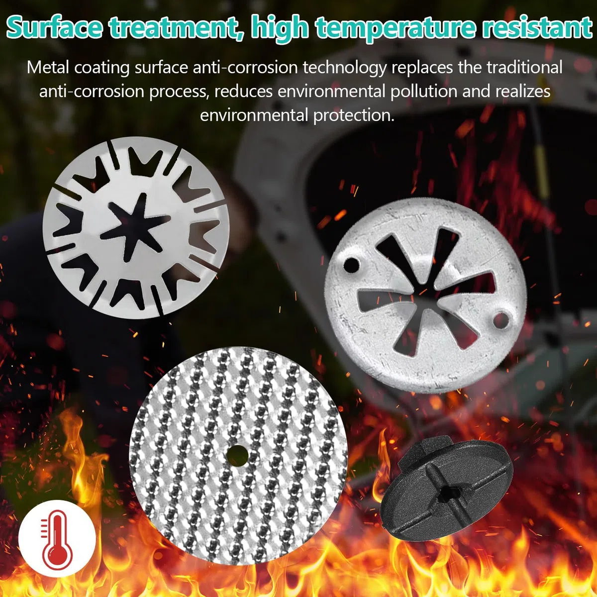 20 Piezas Kit de Reparación de Escudo Térmico para Automóviles, 30 mm Arandelas de Sujeción, 50 mm Placas de Reparación, Tuercas de Nailon, Compatible con N90335004 (Plata)
