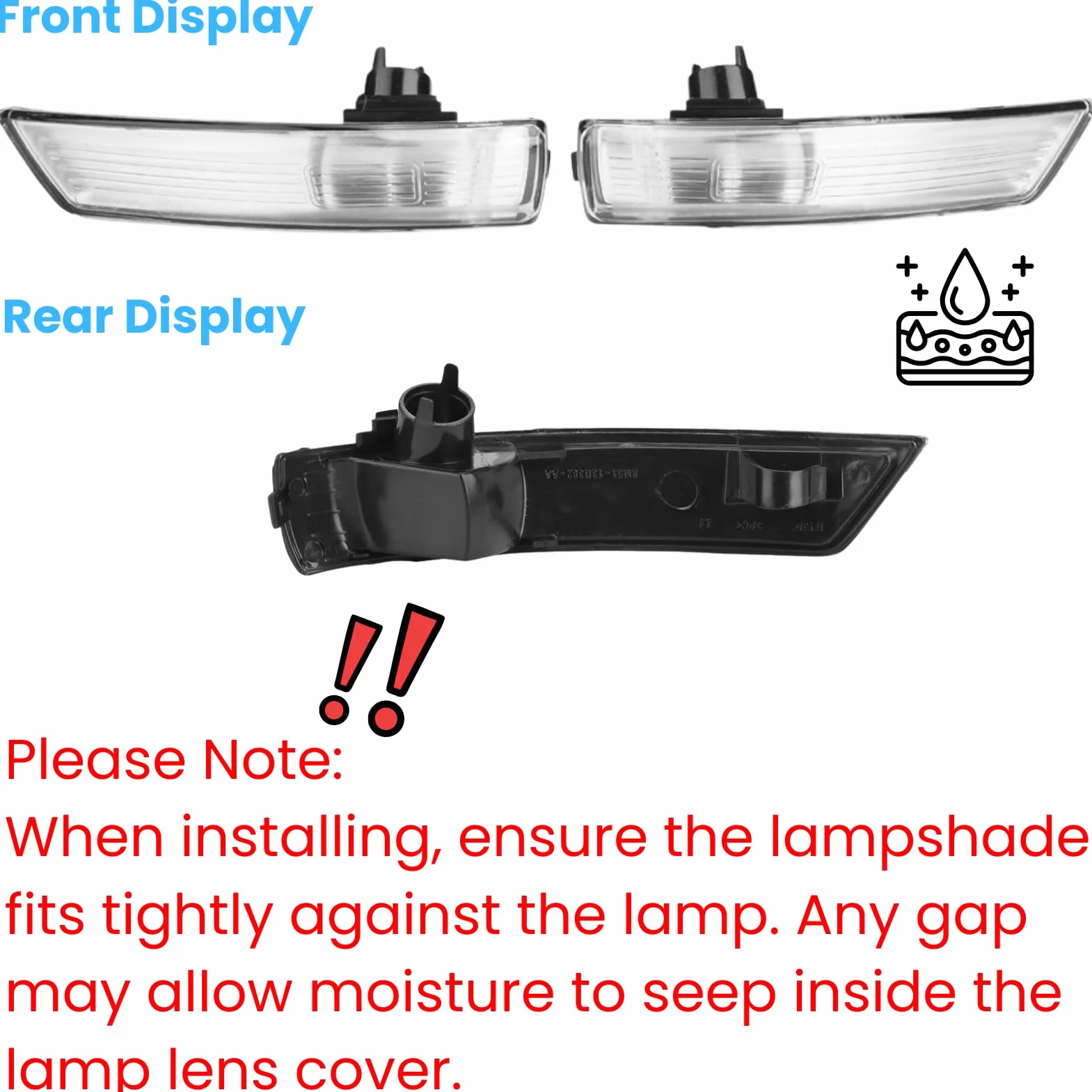Jadeshay Indicador del Espejo Retrovisor,1 Pareja Izquierda y Derecha Retrovisor Luces de Giro Intermitente Indicador Lateral Espejo Compatible con 2008-2018