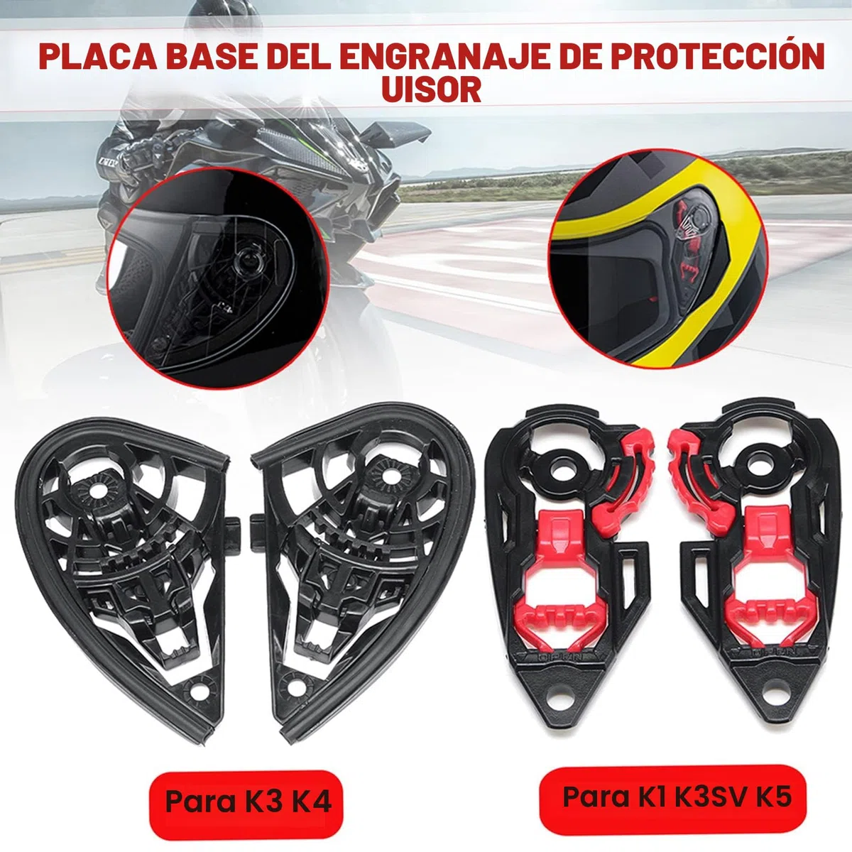 Protección contra el viento para casco de motocicleta, lente objetivo, visera de cara completa compatible con AGV K1 K3SV K5
