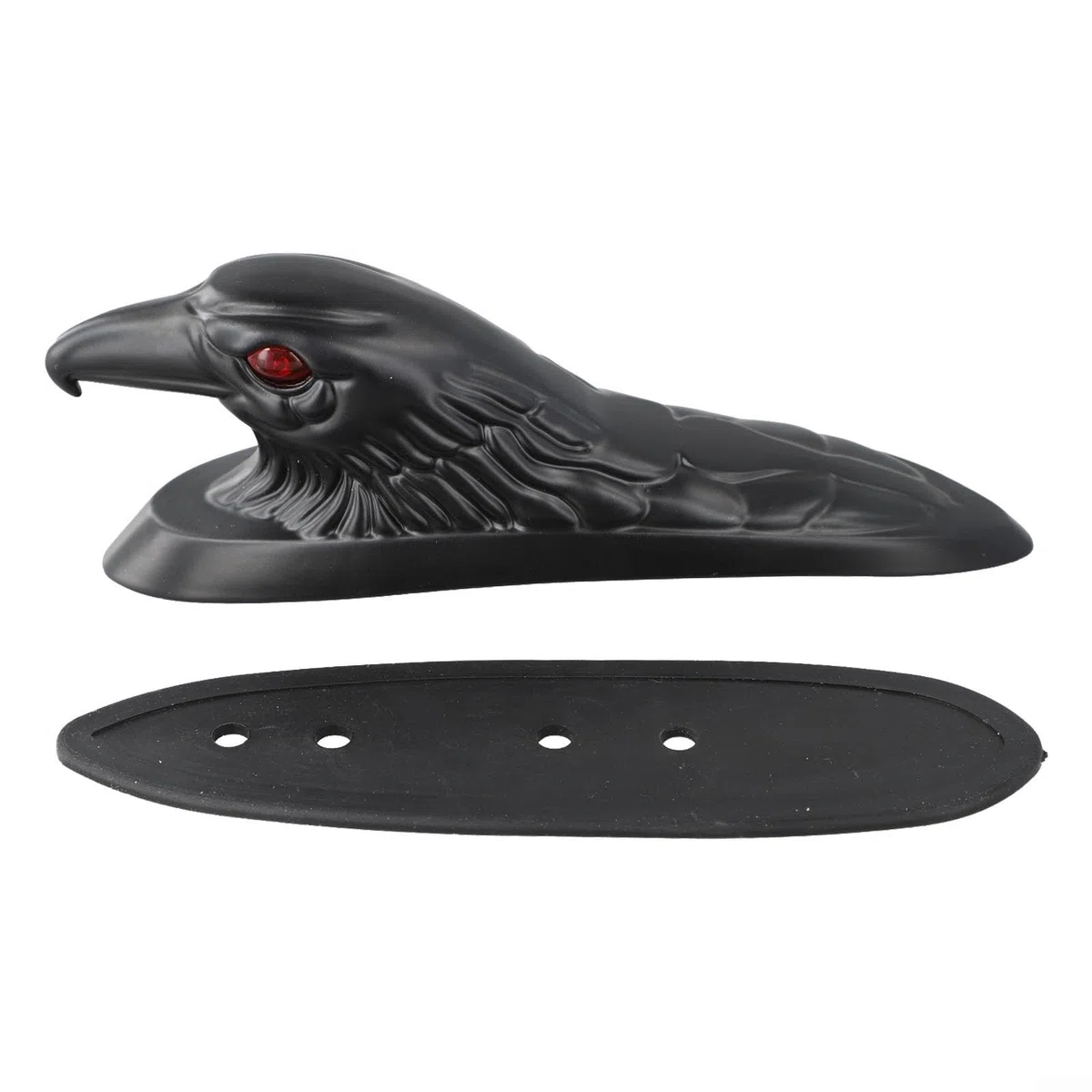 Elegante decoración de guardabarros delantero con diseño de cabeza de águila para motocicletas (negro)
