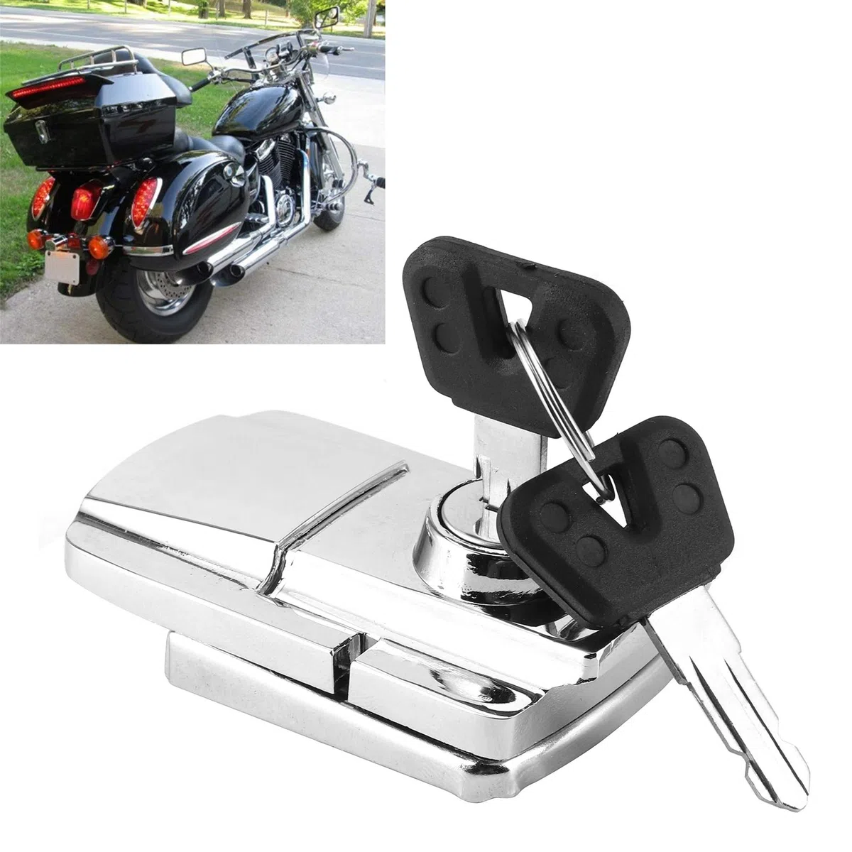 Cerradura de Maletero de Motocicleta, Cerradura de Hierro, Pestillo de Palanca de Resorte, Abrazadera de Cerrojo, Herramienta de Bloqueo de Armario, for Motocicletas y Viajes