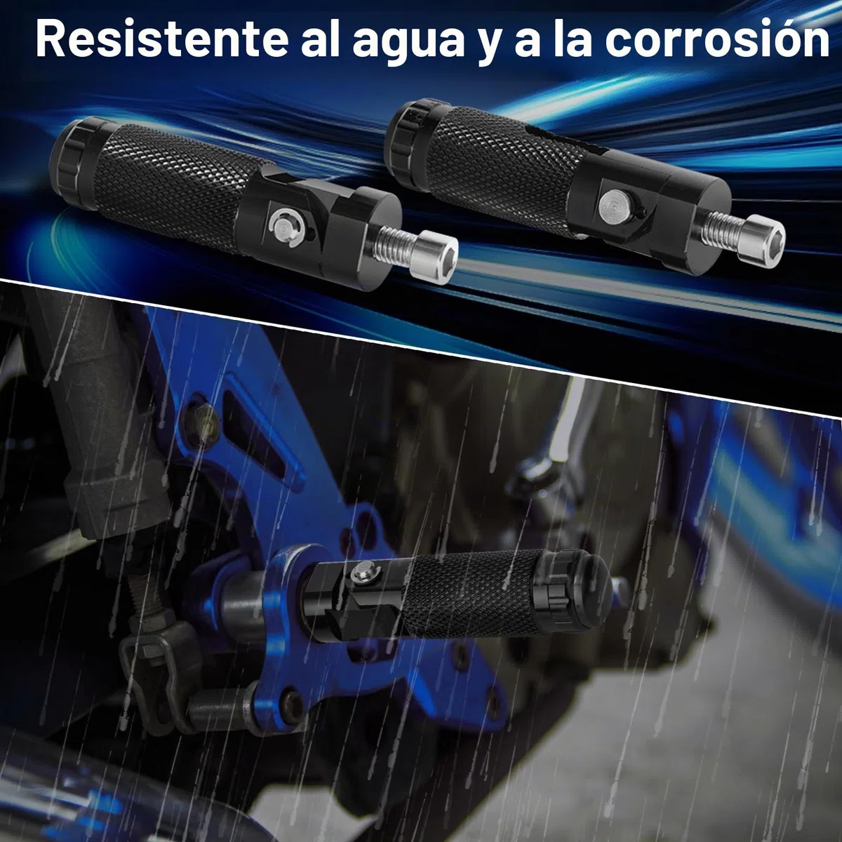 Estriberas Moto Estriberas De Motocicleta Abatibles 90 Grados Universal 8mm Estriberas De Motocicleta Cnc Aluminio (Pareja, Negro)