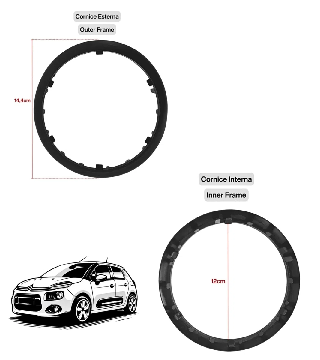 1neiSmartech Marco Negro para Auricular Externo Compatible con Citroen C3 2003-2009 y C2 2003-2010, para OEM 7589V0 Máscara de Soporte de Palanca de Cambio