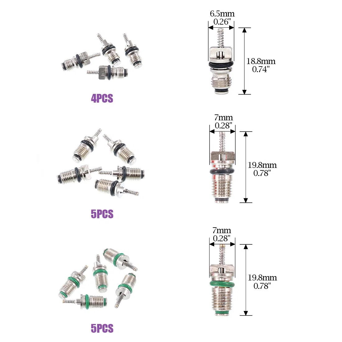 Swpeet Kit de 102 piezas de accesorios para núcleo de válvula de aire acondicionado, incluyendo surtido R12 R134a núcleo de válvula refrigeración núcleos de vástago de válvula de neumático con