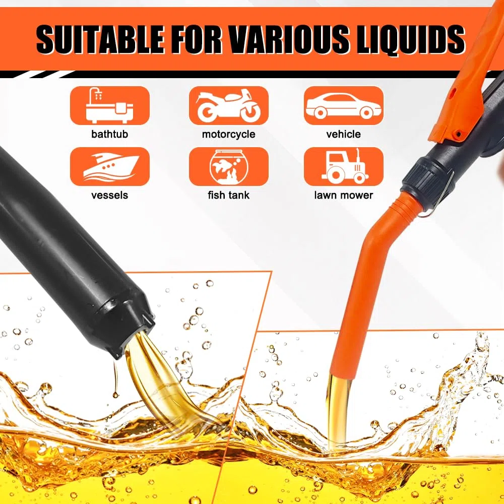 Bomba de Batería Portátil Gasolina,Bomba de Transferencia de Combustible Eléctrica,Bomba de Sifón de Líquido Eléctrica de Mano 2.4 GPM(para diámetro de apertura> tanque de combustible de 30 mm)