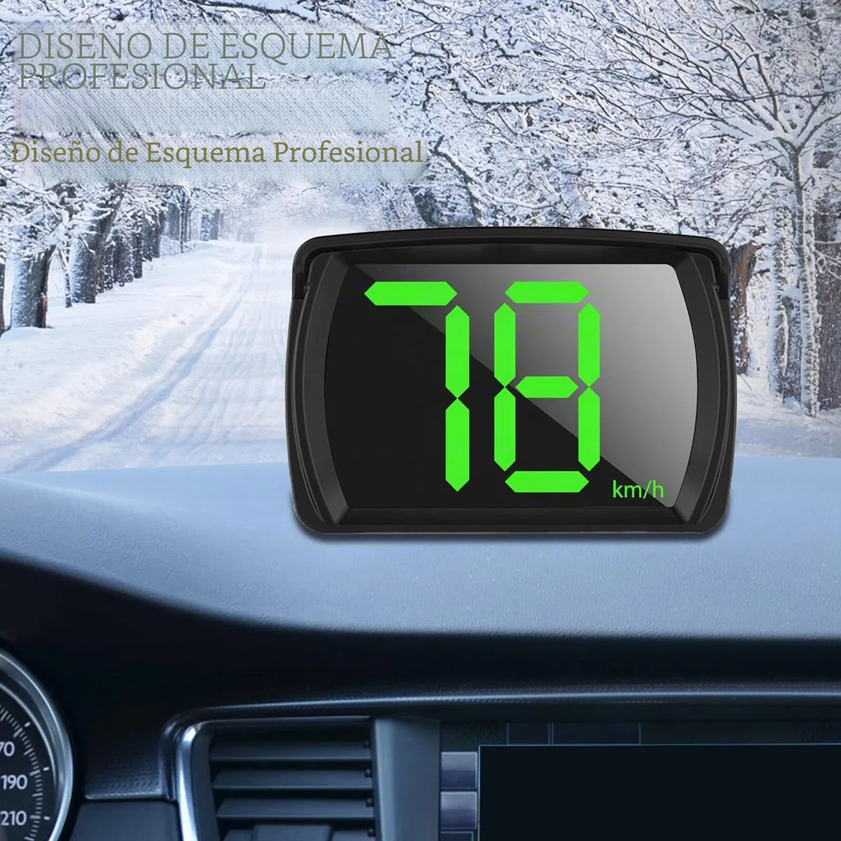 Aicharynic Head Up Display Auto HUD: Velocímetro digital para coche, velocímetro, pantalla universal con GPS + chip dual Beidou para todos los coches, USB Plug and Play, KMH