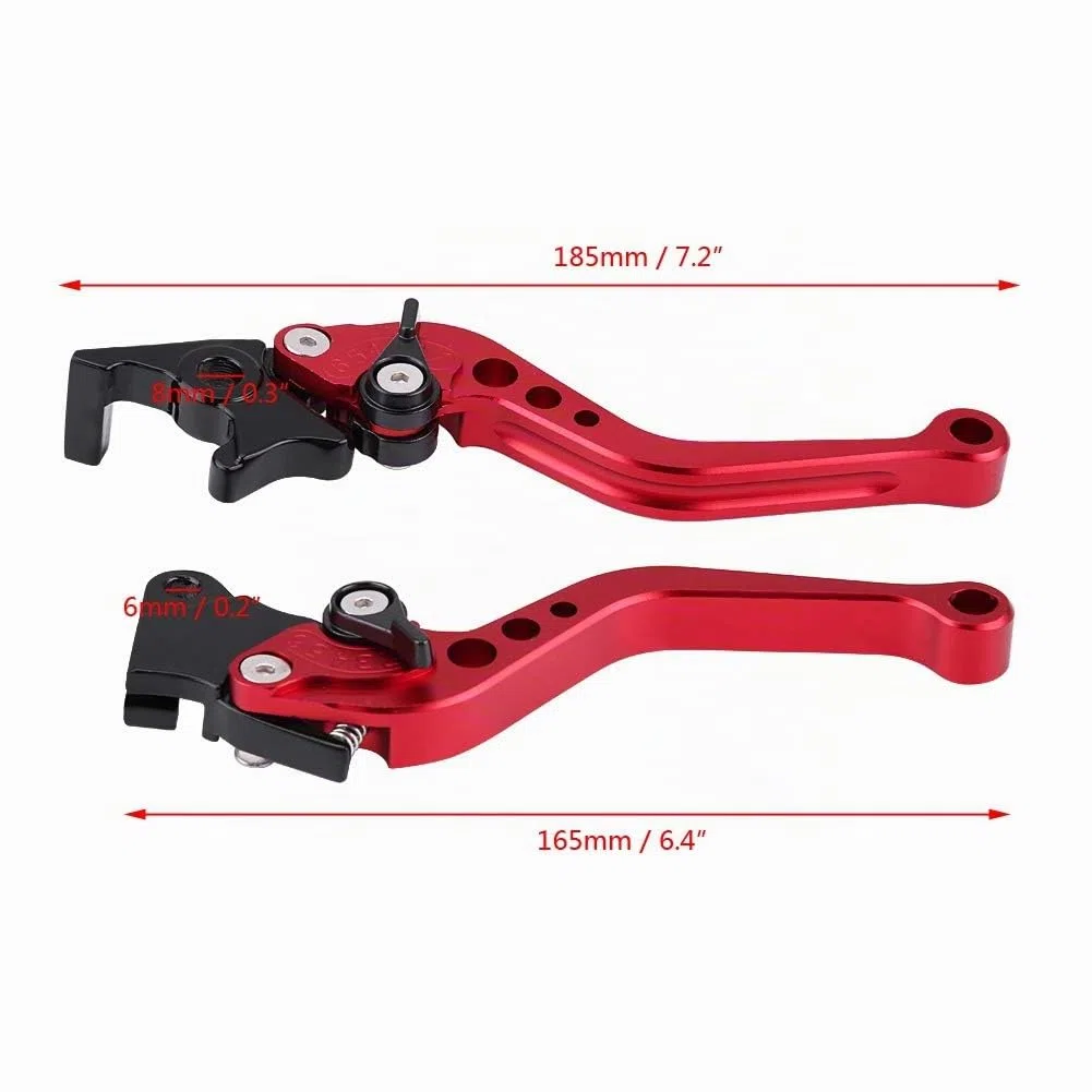 Manija de palanca de freno, par de manijas de palanca de freno de tambor universales de aluminio CNC 22mm 7/8 ''(rojo)