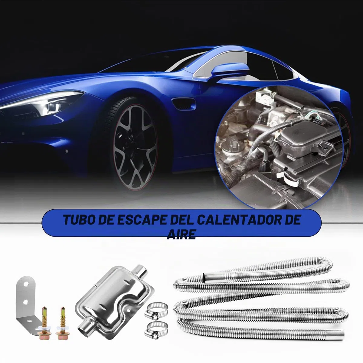 Manguera de escape de 200 cm para generador de electricidad con silenciador, tubo de escape de acero inoxidable para auto, tubo de escape del tanque de combustible para calefacción de