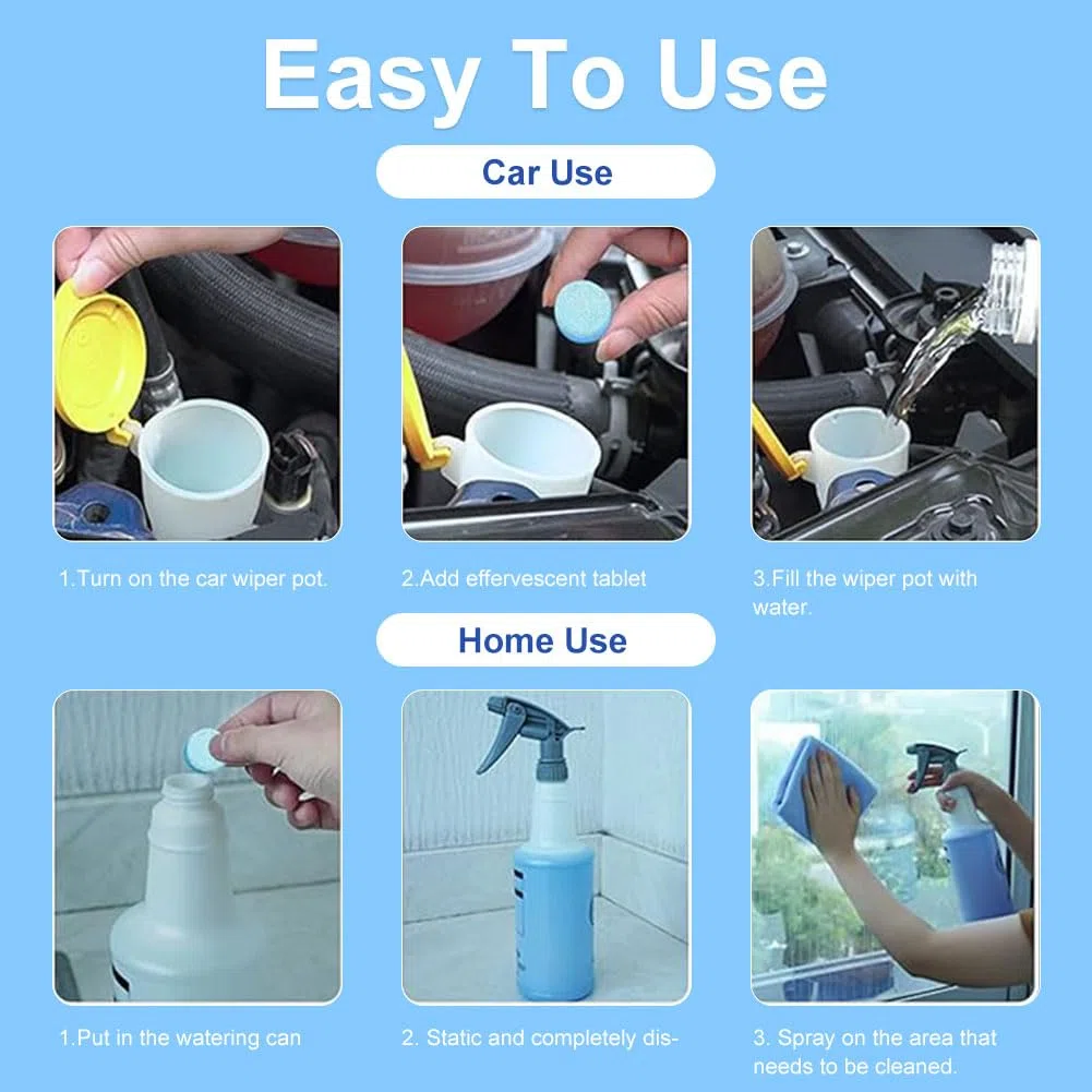 Pastillas Limpiaparabrisas,150pcs Liquido Limpiaparabrisas Coche,Pastillas Efervescentes para Limpiaparabrisas Coche,Pastillas Limpiaparabrisas Concentradas,Pastillas Limpiadoras Multifuncionales
