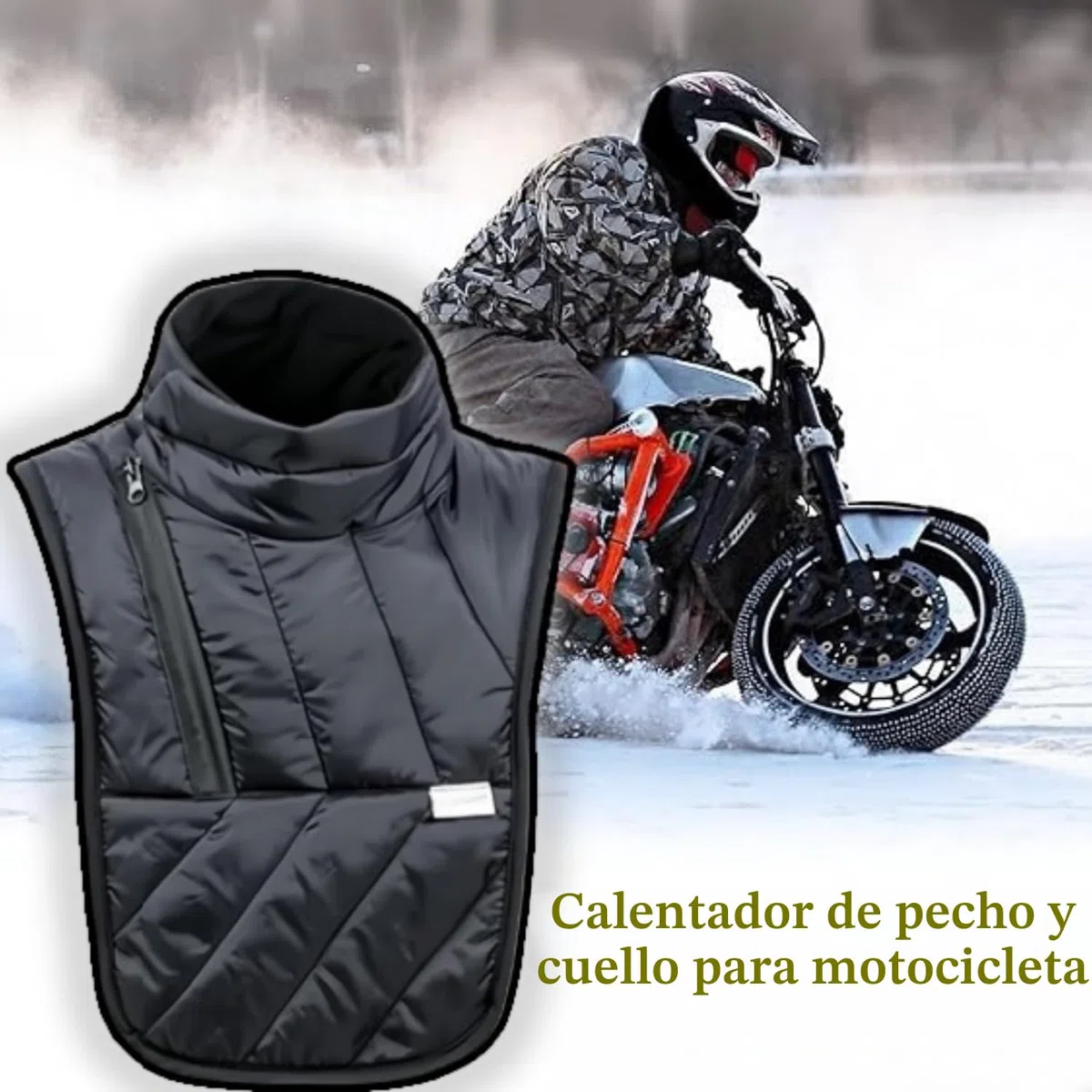 Calentador de Cuello para Moto, Ajustable Transpirable Alto Cuello Calentador, Calentador de Cuello y Hombro para Motocicleta a Prueba de Viento, Protector de Cuello de Moto al Aire Libre