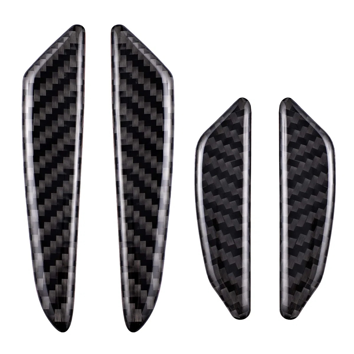 WINOMO Adhesivos Decorativos Anti-Arañazos para Borde de Puerta de Coche, Tiras, 4 Piezas (Negro)