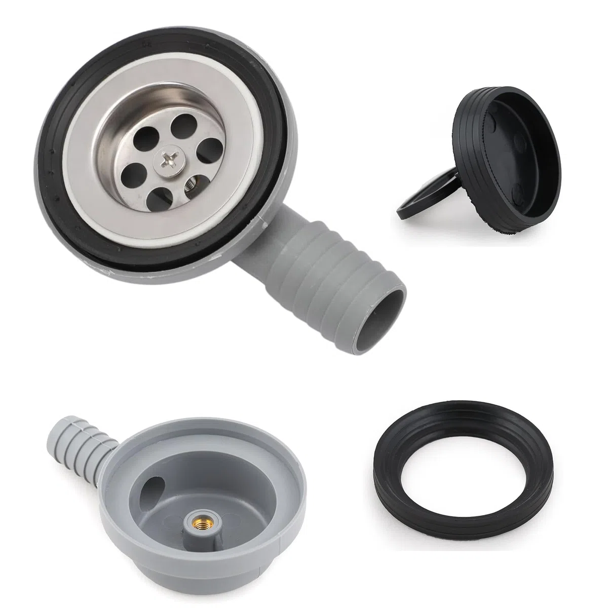 Desagüe para Fregadero de Camping de 50 mm Desagüe para Fregadero de Camping Juego de Desagüe para Fregadero para Caravanas Campers Caravanas Barcos