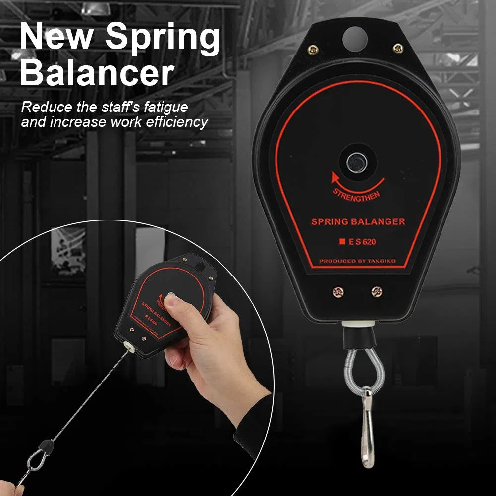 Nuevo tipo Spring Balancer Retráctil Portaherramientas Capacidad de suspensión 0,6 2.0kg ES620 for línea de ensamblaje (Negro)