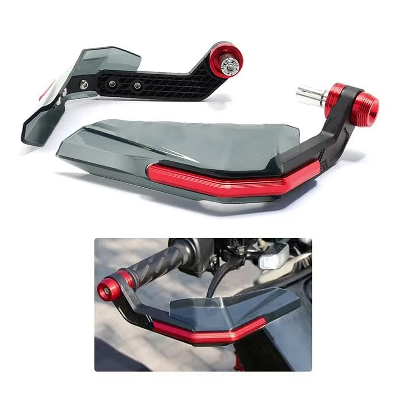 Paramanos de Motocicleta, Guardamanos De Motocicleta, Deflector de Viento de Manillar Universal de Aleación de Aluminio de Alta Resistencia para Moto Dirt Pit Bike (Rojo)