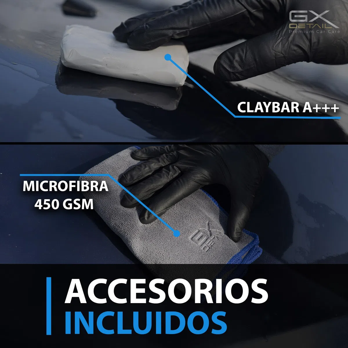GxDetail Clay Lube Descontaminante para Carrocería 500 ml. – Lubricante Profesional para Uso con Clay Bar – Facilita la Eliminación de Contaminantes sin Arañazos – Acabado Suave y Brillante.