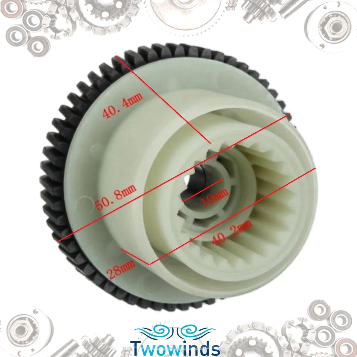 Twowinds - Engranaje Caja Transfer Compatible con BMW X3 E83 X5 E53 E70 X6 E71-27107566296 - Corona Actuador Transferencia (Set de 2 pcs)